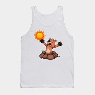 Yawning Groundhog Waking Up Tank Top